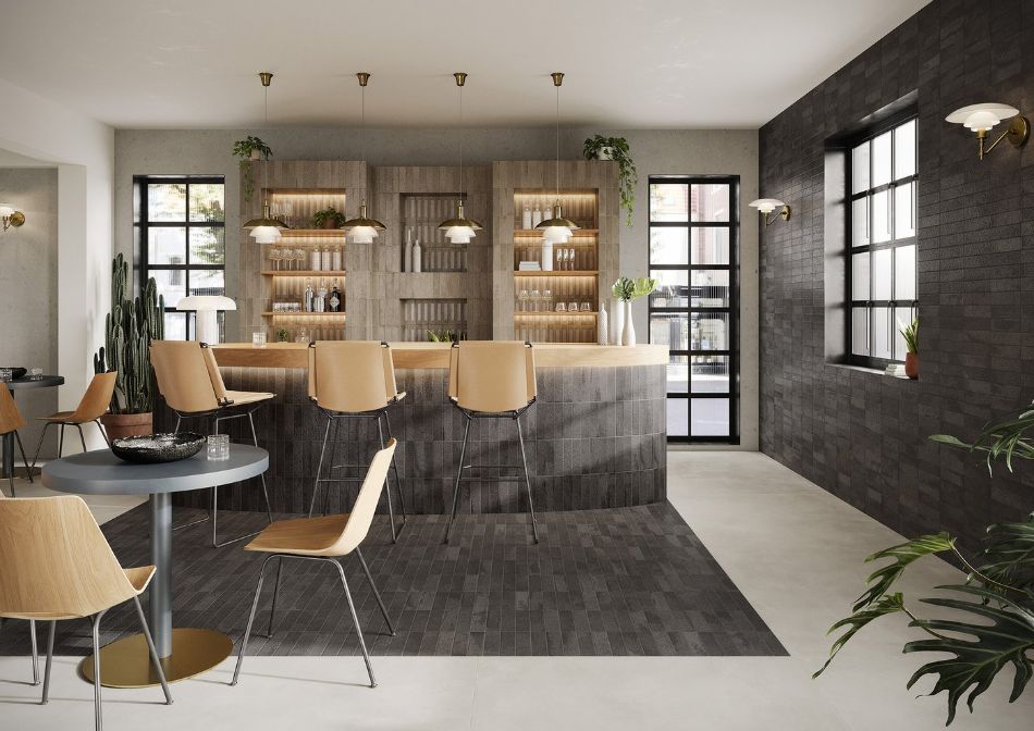 Marca Corona - Miniature Fornace - Nero Fumo I Bruno Bistrot I Dekor Formella Bruno Bistrot 