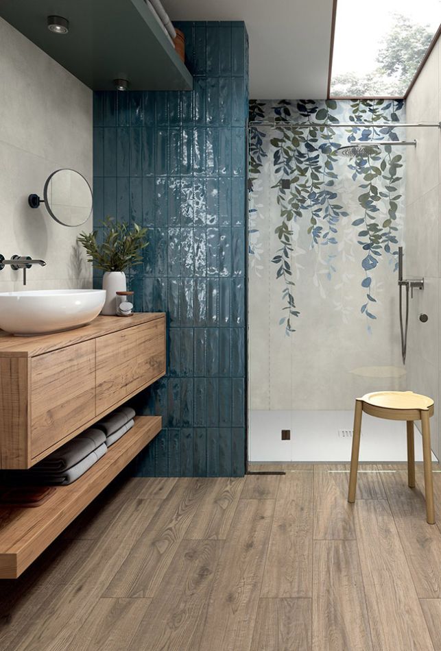 Marca Corona - Multiforme - Dekor Fronde I Calce 120x120 cm I Agata 7,5x30 cm 