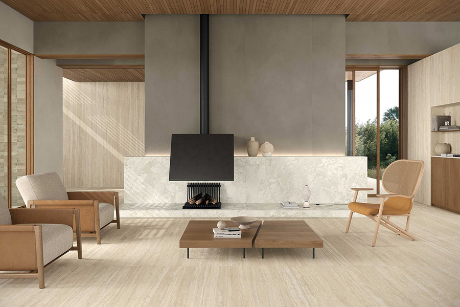 Marca Corona - Scultorea Delicata - Travertino Dorato - 120x278 cm Mat I Travertino Dorato - 60x120 cm Mat