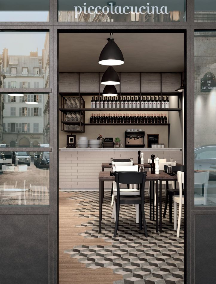 Marca Corona - Terra - Heksagon Dekor Rombo F - 25x21,6 cm Mat